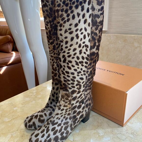 Vero Cuoio leopard fur tall boot- size 11.5 - Picture 1 of 14